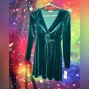 BeBop Emerald Green Velvet Dress